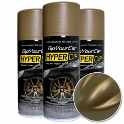 Bronze Gold HyperDip -Dip Your Cars Bronze Gold 3 Pack w Swatch